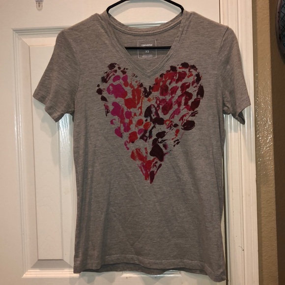 converse t shirt heart